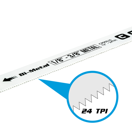 Capri Tools 12 in 24 TPI Bi-Metal Hacksaw Blade, 2-pk 90511
